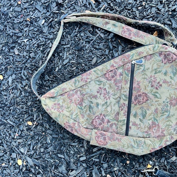 Ameribag Floral Tapestry Healthy Back Bag Travel Shoulder Purse Ergonomic 17" - Picture 4 of 11